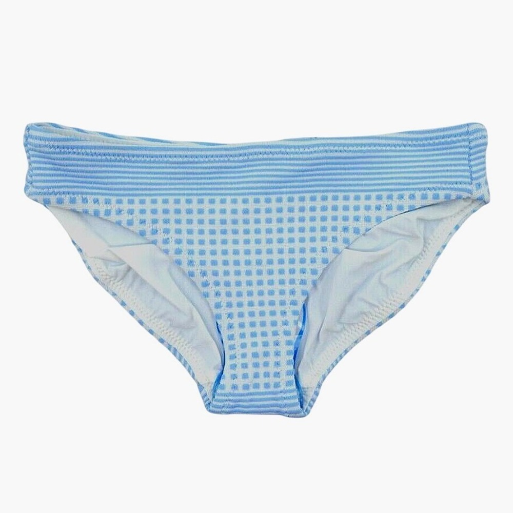 Lemlem Girls Bikini Bottom XS Light Sky‎ Blue Jacquard Print Swimwear Beach